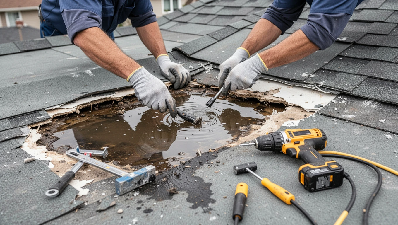 Roof Leak Water Damage Repair